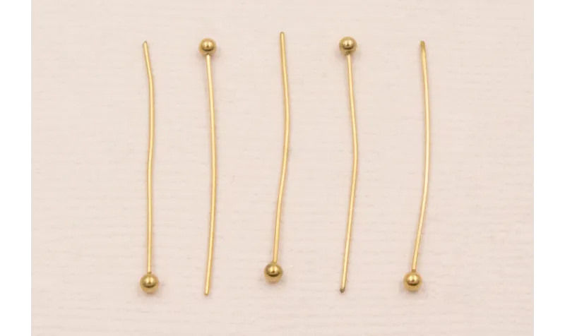 Alfiler Acero Inox. 316L  0,5*30*2mm Baño Oro