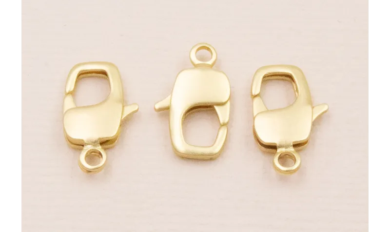 Mosquetón rectangular 15mm largo Oro Mate