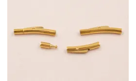 Cierre Tubo Curvado Steel 316L 23*3*2(int) Dorado / Cierres de Acero Inoxidable