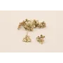 Perno trio flores 15*15m Oro Mate / Base Pendientes 