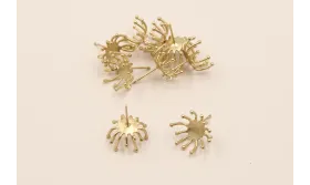 Pendiente pétalos 15mm Oro Mate / Base Pendientes 