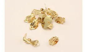 Base plana de 11mm con Pinza Dorada / Base Pendientes 
