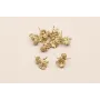 Perno Flor + hoja 19*15 oro mate / Base Pendientes 