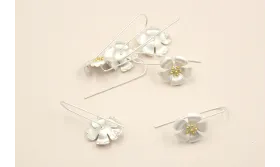 Pendiente gancho 16mm. Oro y Plata Mate / Base Pendientes 