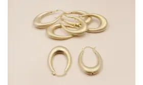 Pendiente Aro africano 45*30mm Oro Mate / Base Pendientes 