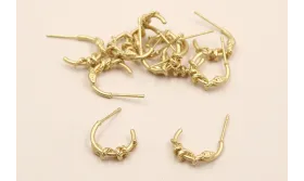 Pendiente Semi Aro serpiente 14mm diam Dorado Mate / Base Pendientes 