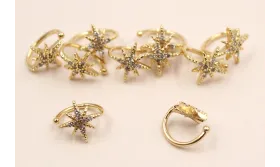 Arito de 8mm con estrella Microbrillos / Base Pendientes 