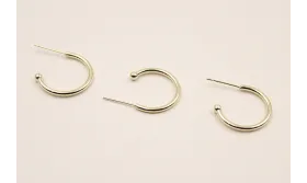 Stainless Steel: Semi Aro de 20mm Oro / Base Pendientes 