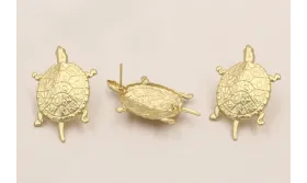 Pendiente Tortuga 40*20mm Dorada Mate / Base Pendientes 