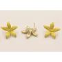 Perno Flor esmalte Amarillo 5 petalos 20mm diam / Base Pendientes 