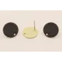 Perno Disco esmaltado 14mm Dorado Mate y  Gris / Base Pendientes 