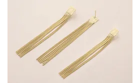 Pendiente Fleco 95mm por 10mm Dorado Mate / Base Pendientes 