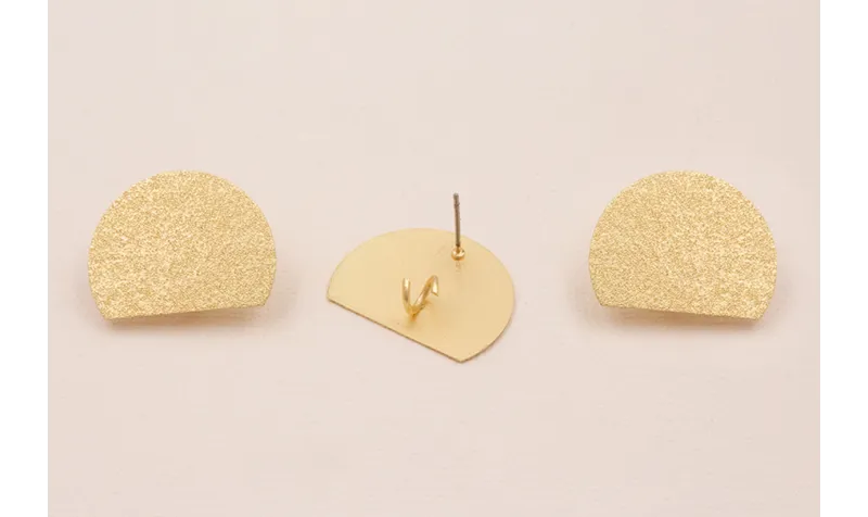 Perno semi disco satinado 25mm diámetro Oro Mate