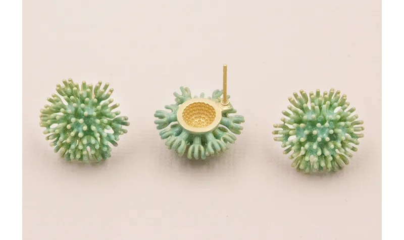 Pendiente Nenufar 17mm diametro Turquesa / Base Pendientes 