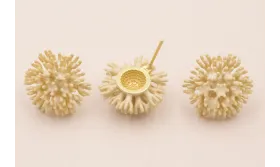 Pendiente Nenufar 17mm diametro Crema / Base Pendientes 