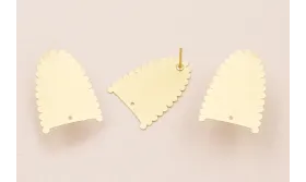 Pendiente semi Ovalo dentado 17*24 Dorado Mate / Base Pendientes 