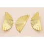 Abanico estriado 70*30mm Oro Mate Doble Perno / Base Pendientes 