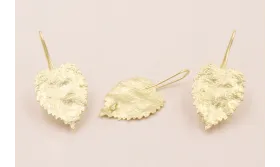 Pendiente Hoja Ovalada 25*20 Oro Mate / Base Pendientes 