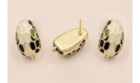 Pendiente Cabeza serpiente 30*12*7 Negro y Blanco / Base Pendientes 