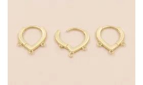 Pendiente Gota 3 anillas 16*12mm OroMate / Base Pendientes 