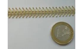 Cadena Ribetes 10mm ancho. Oro / Cadenas de Latón / Zamak