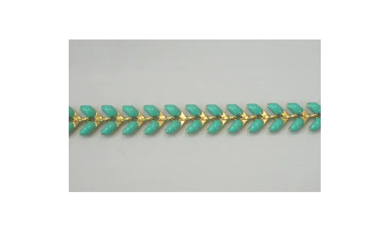 Petalos Resina Turquesa / Cadenas de Latón / Zamak