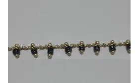 Cadena engarzada sencilla  Negra / Cadenas de Latón / Zamak