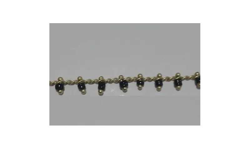 Cadena engarzada sencilla  Negra / Cadenas de Latón / Zamak