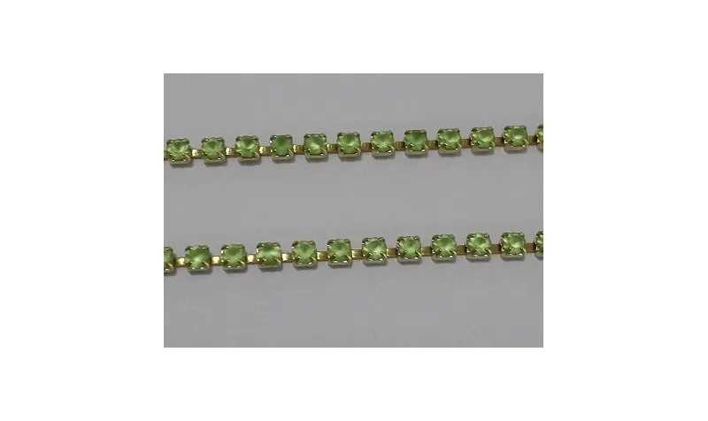 Cadena strass PP14 Peridot Mate / Cadenas de Latón / Zamak