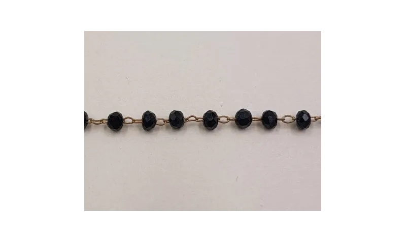 cadena engarzada cristales 2*3mm Negro