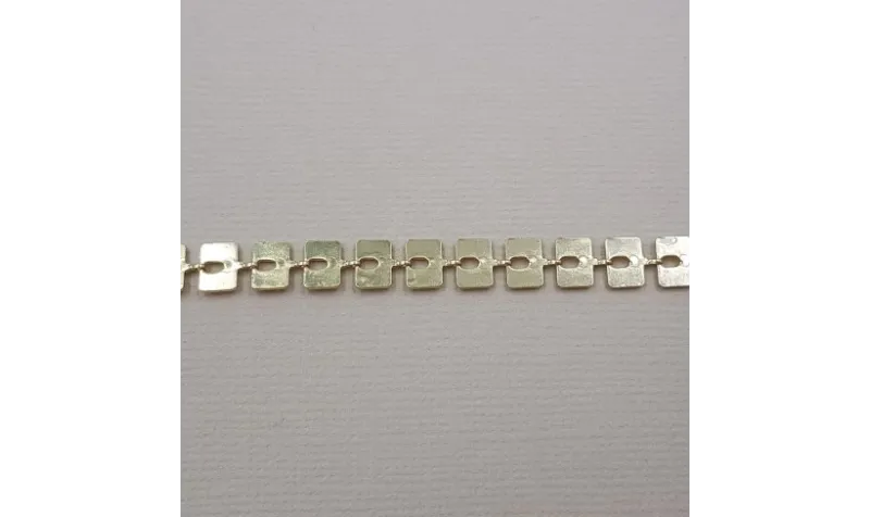 Cadena láminas rectangulares 7*4mm Dorado / Cadenas de Latón / Zamak