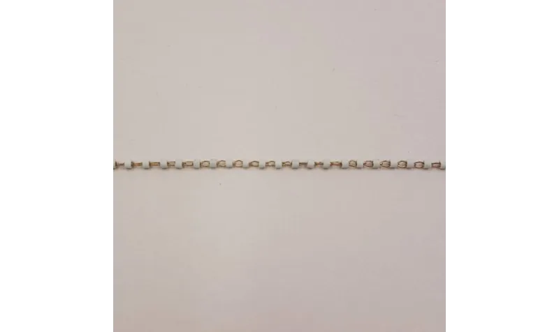 Cadena engarzada Miyuki Delika Blanco DB352 / Cadenas de Latón / Zamak