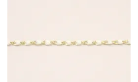 Cadena Oro Mate de 2mm con eslamte Blanco de 3mm / Cadenas de Latón / Zamak