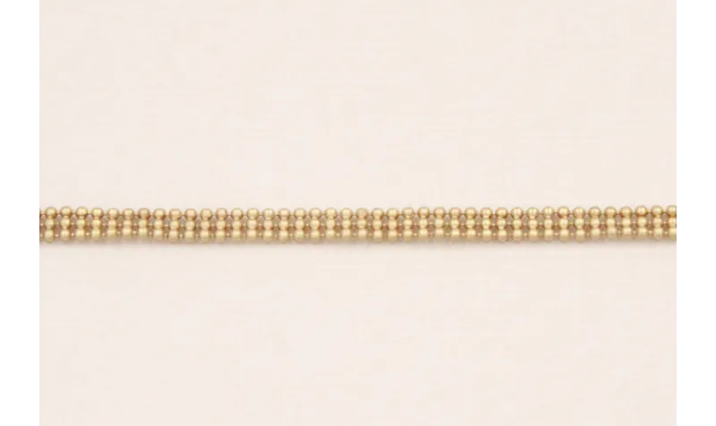 Cadena Bolas 3 bandas de 3,5*0,8mm Oro Mate