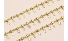 Stainless Steel: Cadena Acero 1mm chapitas Oro 5mm / Cadenas de Acero Inoxidable