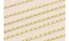 Cadena eslavon ovalado opacco 5*2,5mm Dorado Mate / Cadenas de Latón / Zamak