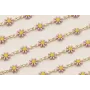 Cadena Marganitas 6mm diametro Lila + Amarillo / Cadenas de Latón / Zamak