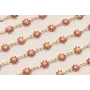 Cadena Marganitas 6mm diametro Fuxia + Amarillo / Cadenas de Latón / Zamak