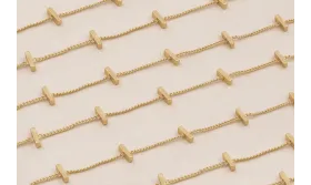 Cadena eslabon 1mm con Pivote de 6*1mm Dorado Mate / Cadenas de Latón / Zamak