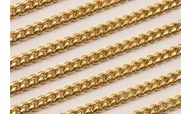 Stain Steel: Cadena eslabón facetado de 6mm Oro / Cadenas de Acero Inoxidable