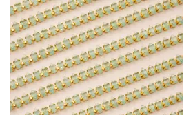 Cadena strass Cristal Verde Vidrio de 3*6mm  / Cadenas de Latón / Zamak
