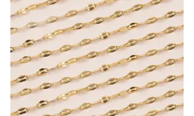 Cadena Acero eslabón ovalado 2mm baño Oro / Cadenas de Acero Inoxidable