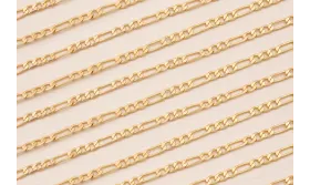 Cadena Eslabones intercalados de 2,5mm Oro Mate / Cadenas de Latón / Zamak