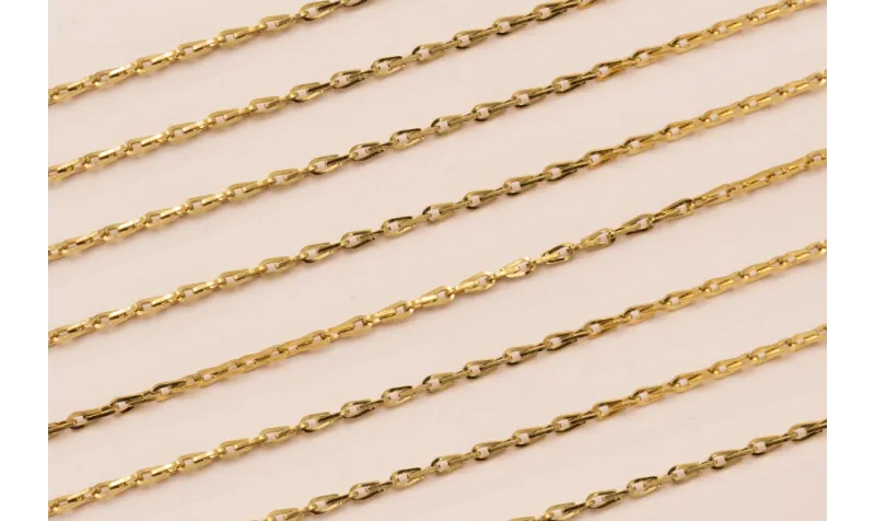 Cadena S.Steel 316L eslabón Gota 2mm grueso Dorado / Cadenas de Acero Inoxidable