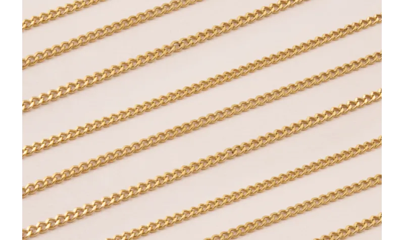 Cadena S.Steel 316L eslabón retorcido 3mm Oro / Cadenas de Acero Inoxidable