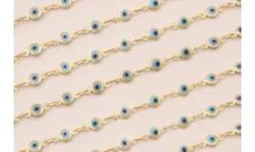 Cadena Ojos Turcos de 5mm Oro Mate / Cadenas de Latón / Zamak