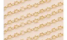 Cadena Estrellas de 5mm Oro Mate / Cadenas de Latón / Zamak