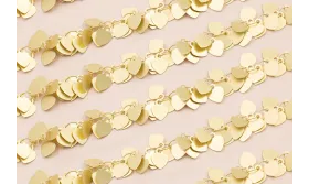 Cadena Ramillates de pétalos 6*6mm Oro Mate / Cadenas de Latón / Zamak