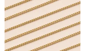 Cadena estabón trenzado Acero Inox. De 1mm Oro / Cadenas de Acero Inoxidable