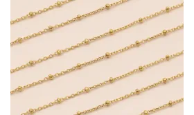 Cadena Acero Inox. con MicroBola de 1mm Oro / Cadenas de Acero Inoxidable